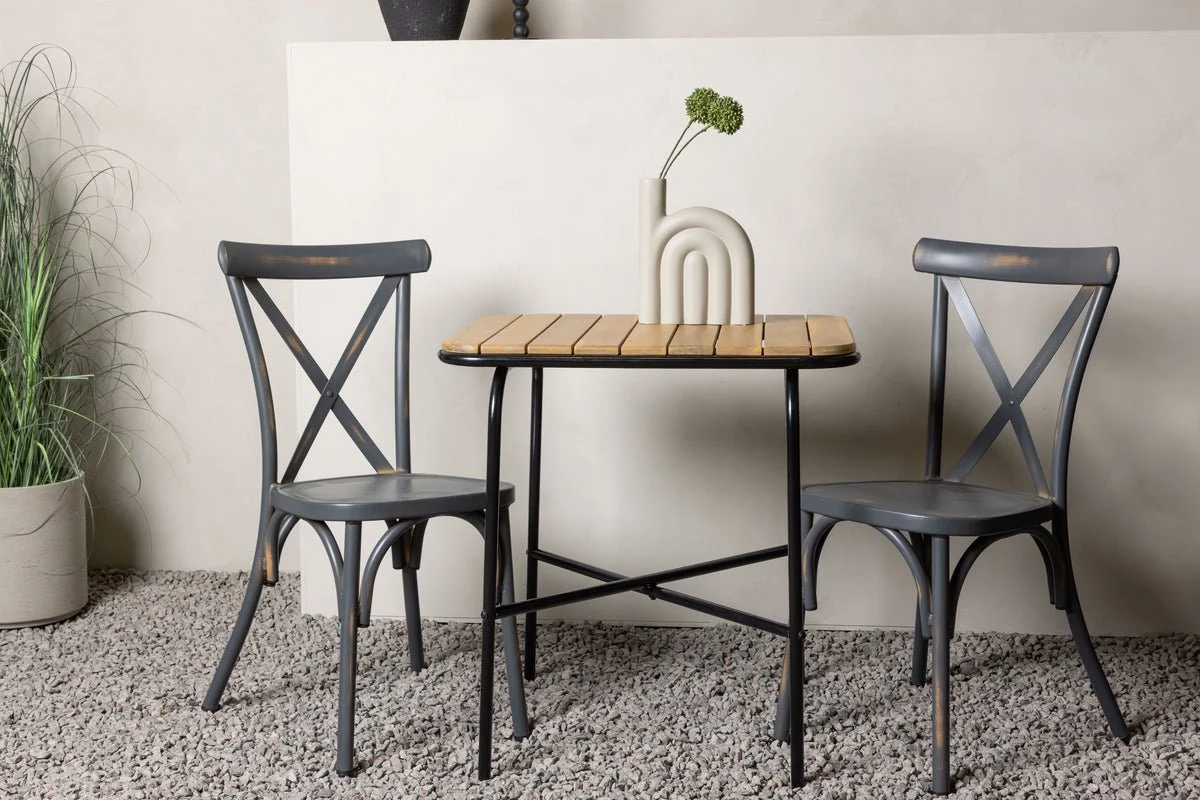 Garten Cafegruppe Uber – 3-teiliges Gartenmöbel-Set mit Stühlen aus Aluminium