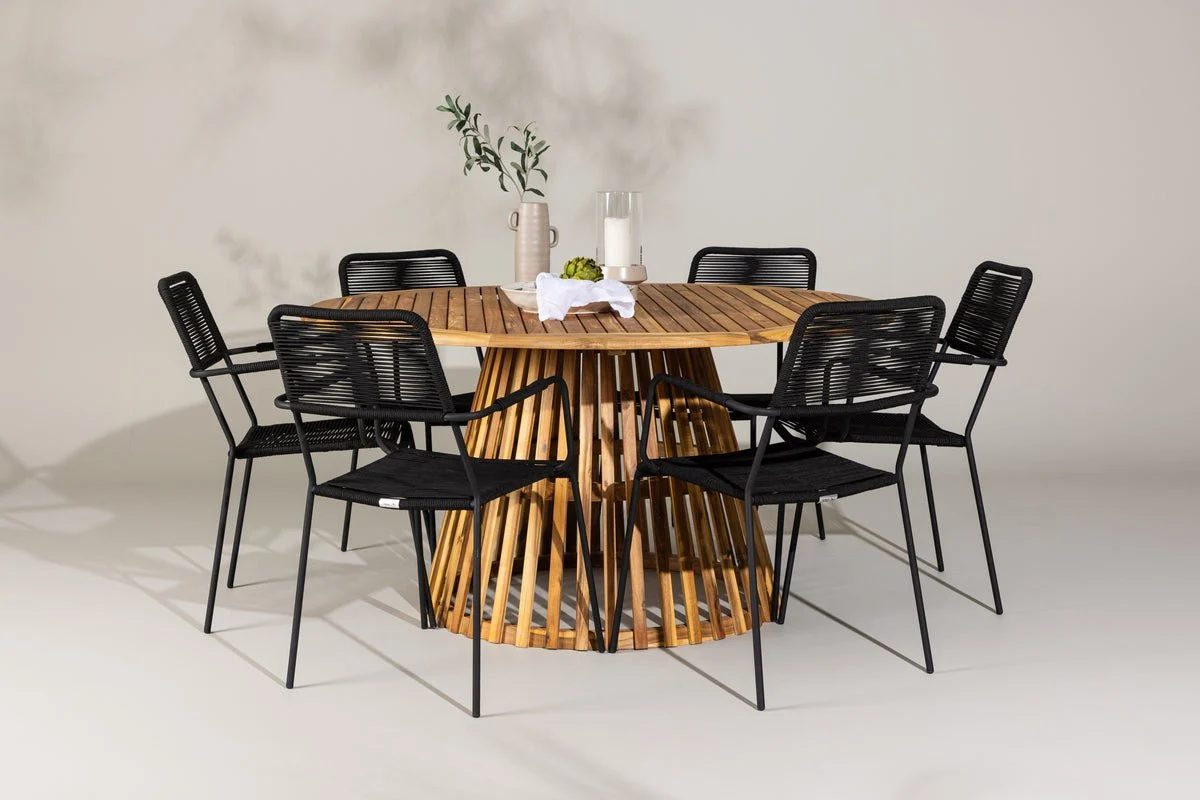 Garten Essgruppe Asante – 7-teiliges Gartenmöbel-Set mit Tisch aus Akazie