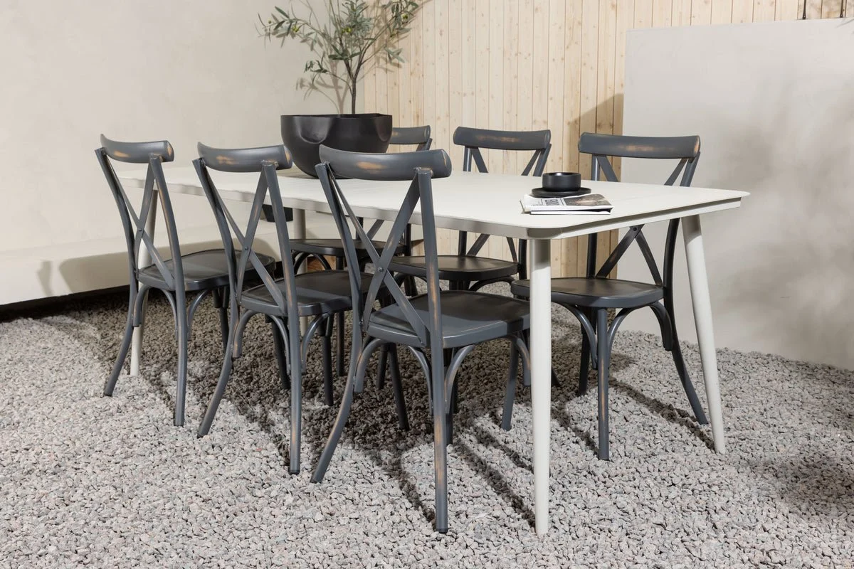 Garten Essgruppe Livious – 7-teiliges Gartenmöbel-Set für bis zu 6 Personen