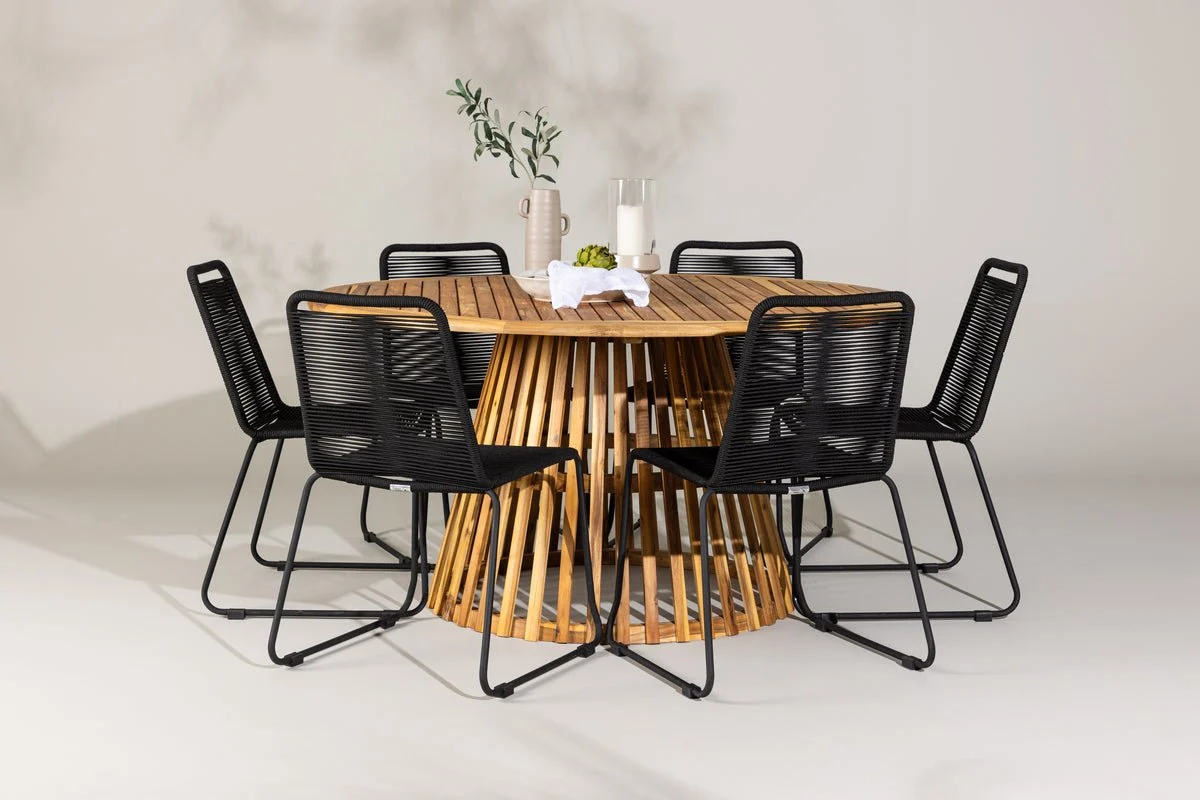 Garten Essgruppe Noris – 7-teiliges Gartenmöbel-Set mit Tisch aus Akazie