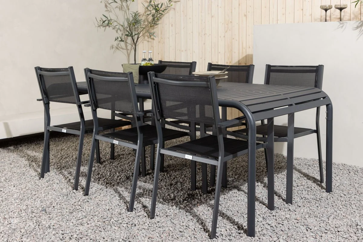 Garten Essgruppe Toni – 7-teiliges Gartenmöbel-Set aus Aluminium