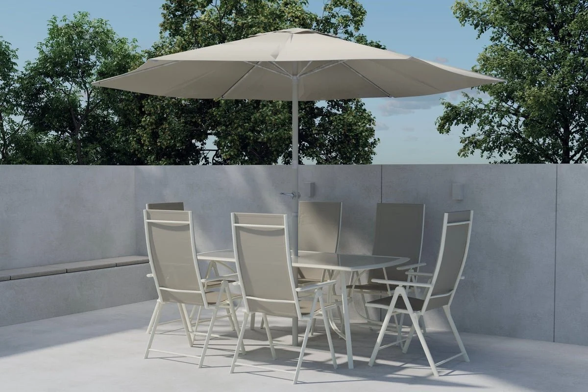 Garten Essgruppe Toulouse – 8-teiliges Gartenmöbel-Set in Beige