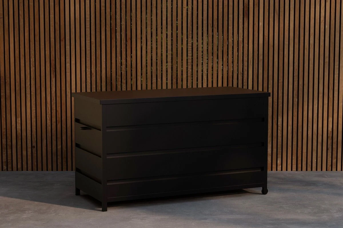 Garten Kissenbox Nessa - Aus schwarzem Aluminium