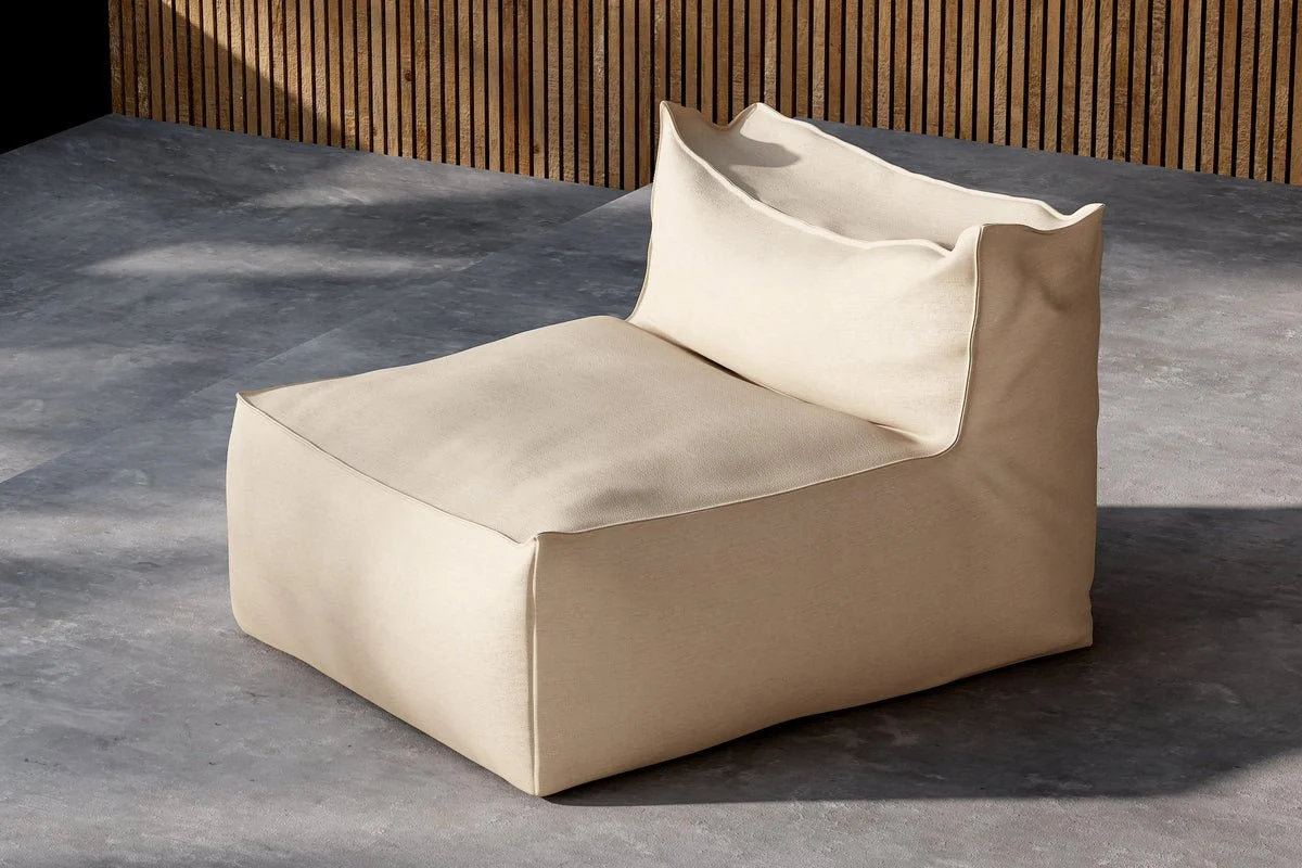 Garten Loungesessel Minoa – mit beigem Olefin Bezug