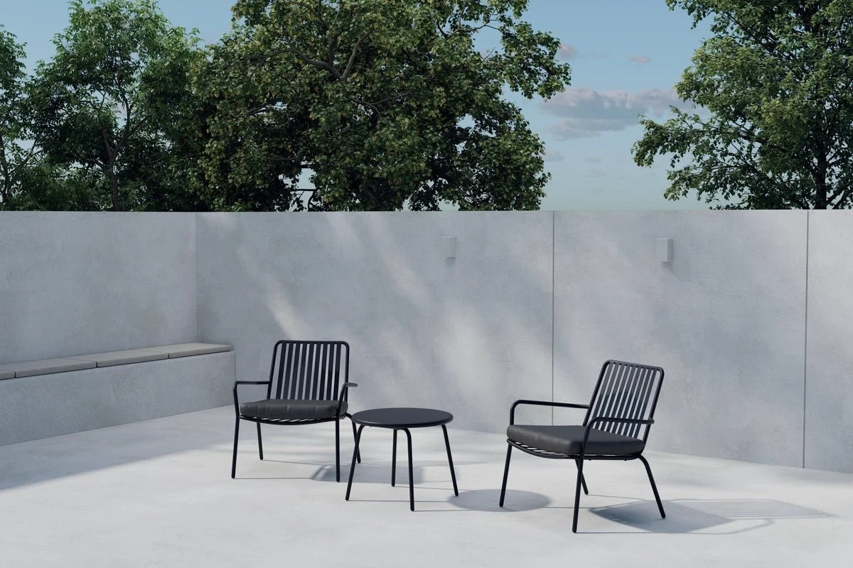 Garten Loungeset Ravo – 3-teiliges Set mit Stühlen & Tisch