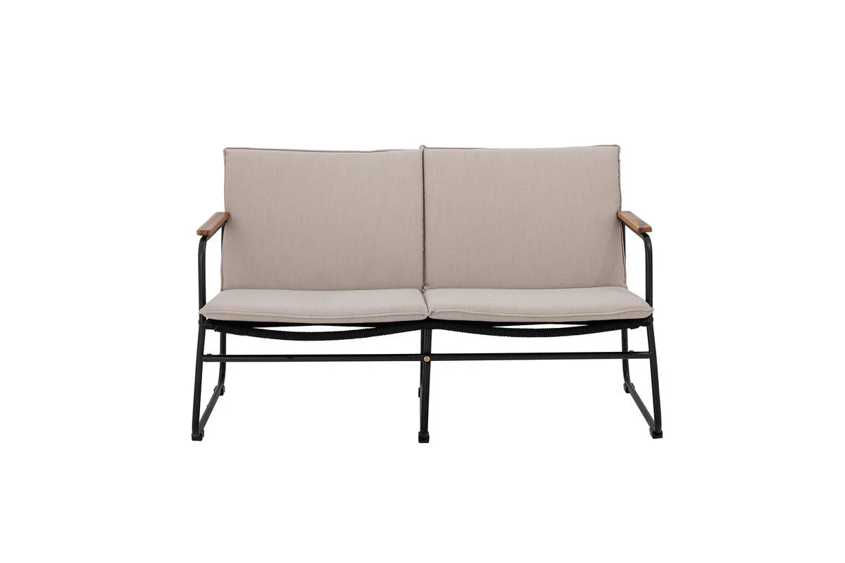 Garten-Sofa Avi – warmes Akazienholz mit geflochtener Optik