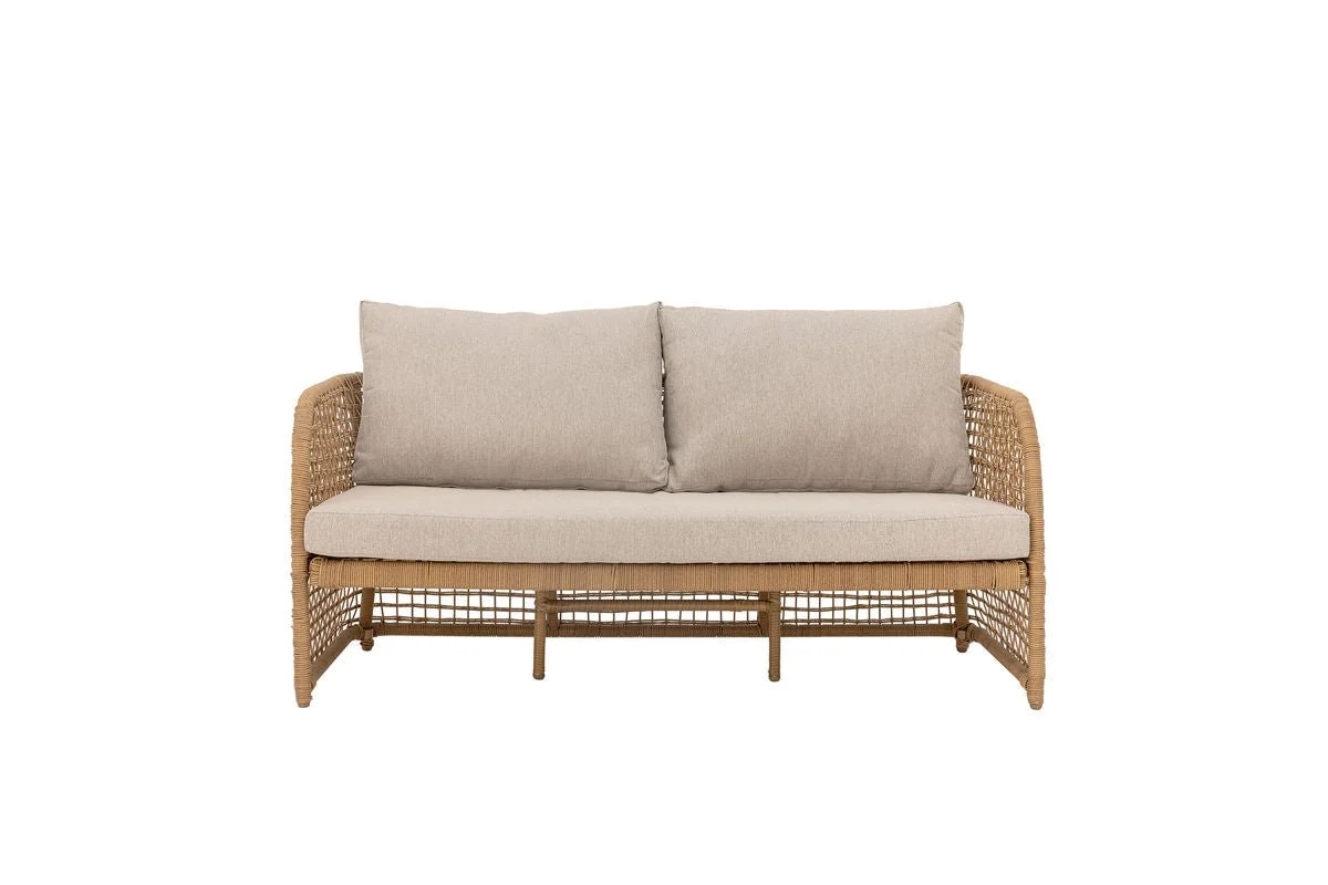 Garten-Sofa Bata – Polyrattan in Natur