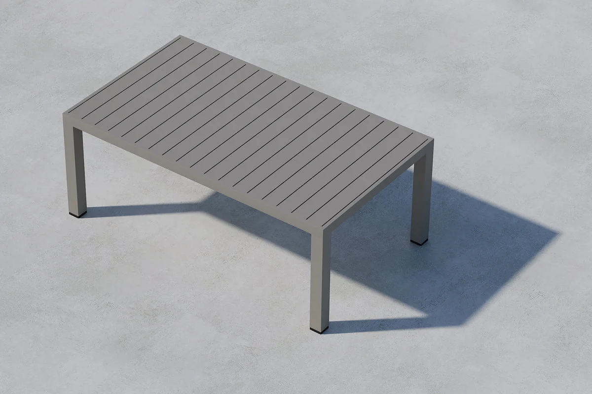 Gartentisch Lior - Rechteckiger Esstisch aus Aluminium in 2 Farben