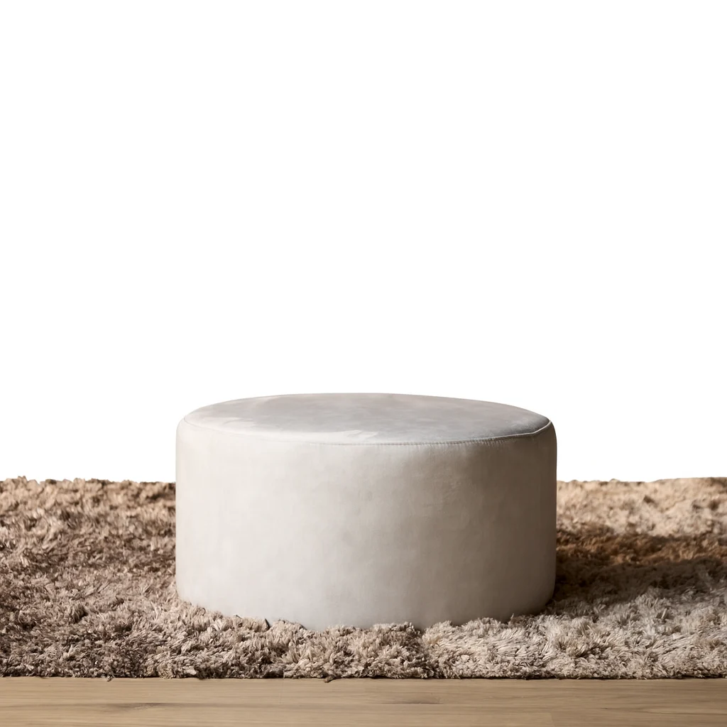 Douillet Runder Hocker Creme / Braun