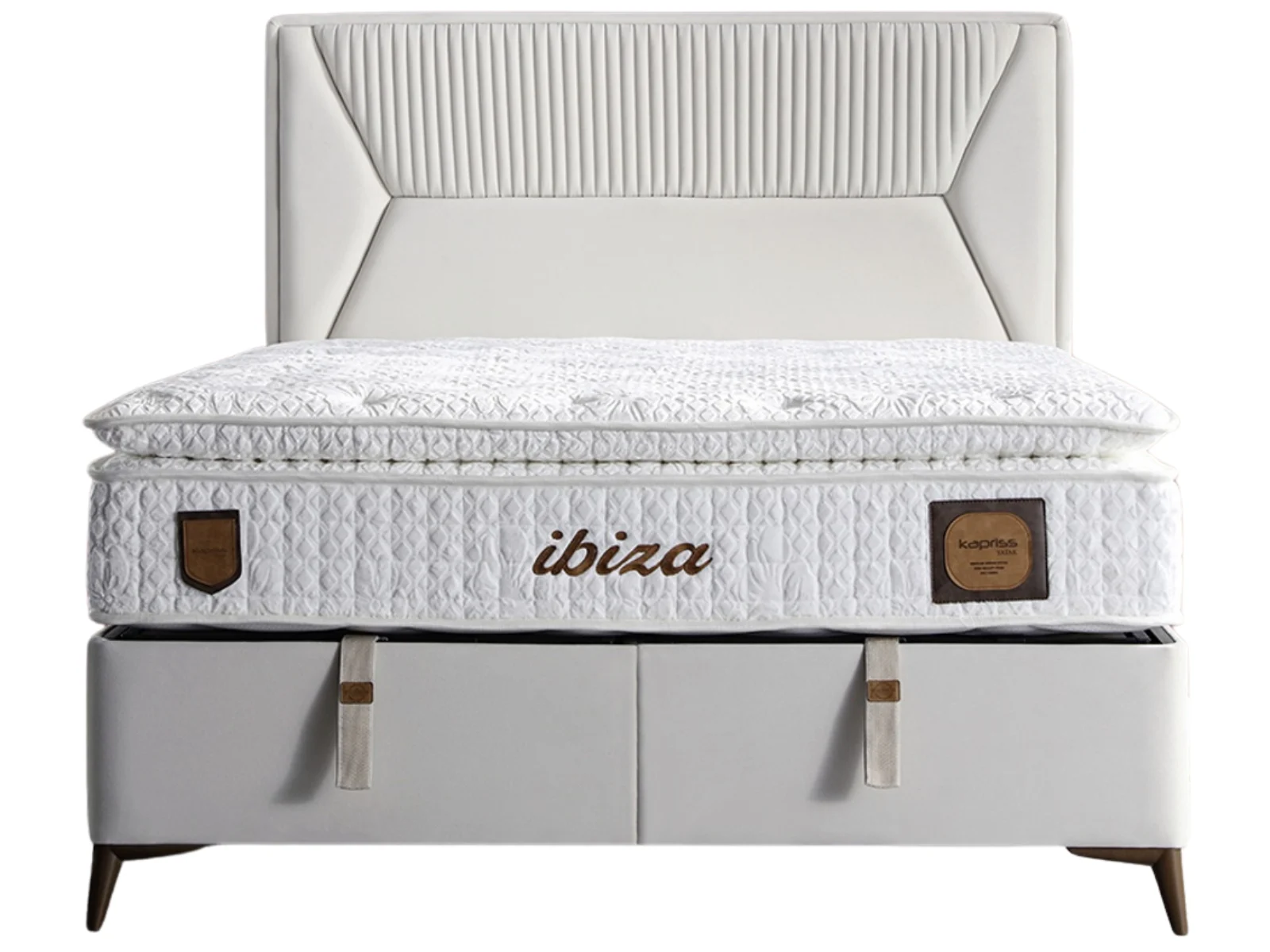 Ibiza Creme Bett Set mit Stauraum