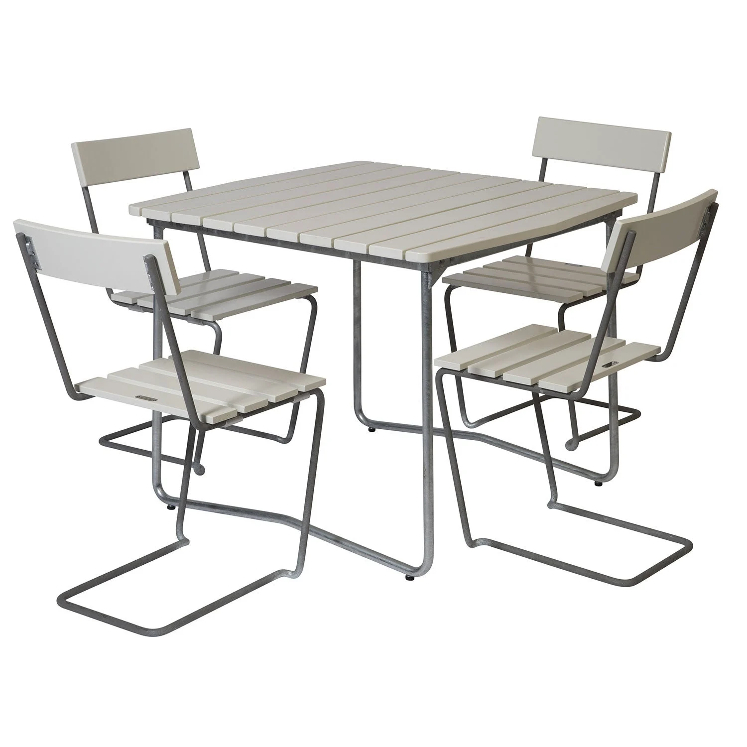 Esstischgruppe B31 84 cm & Stuhl 1 Eiche weiß lackiert