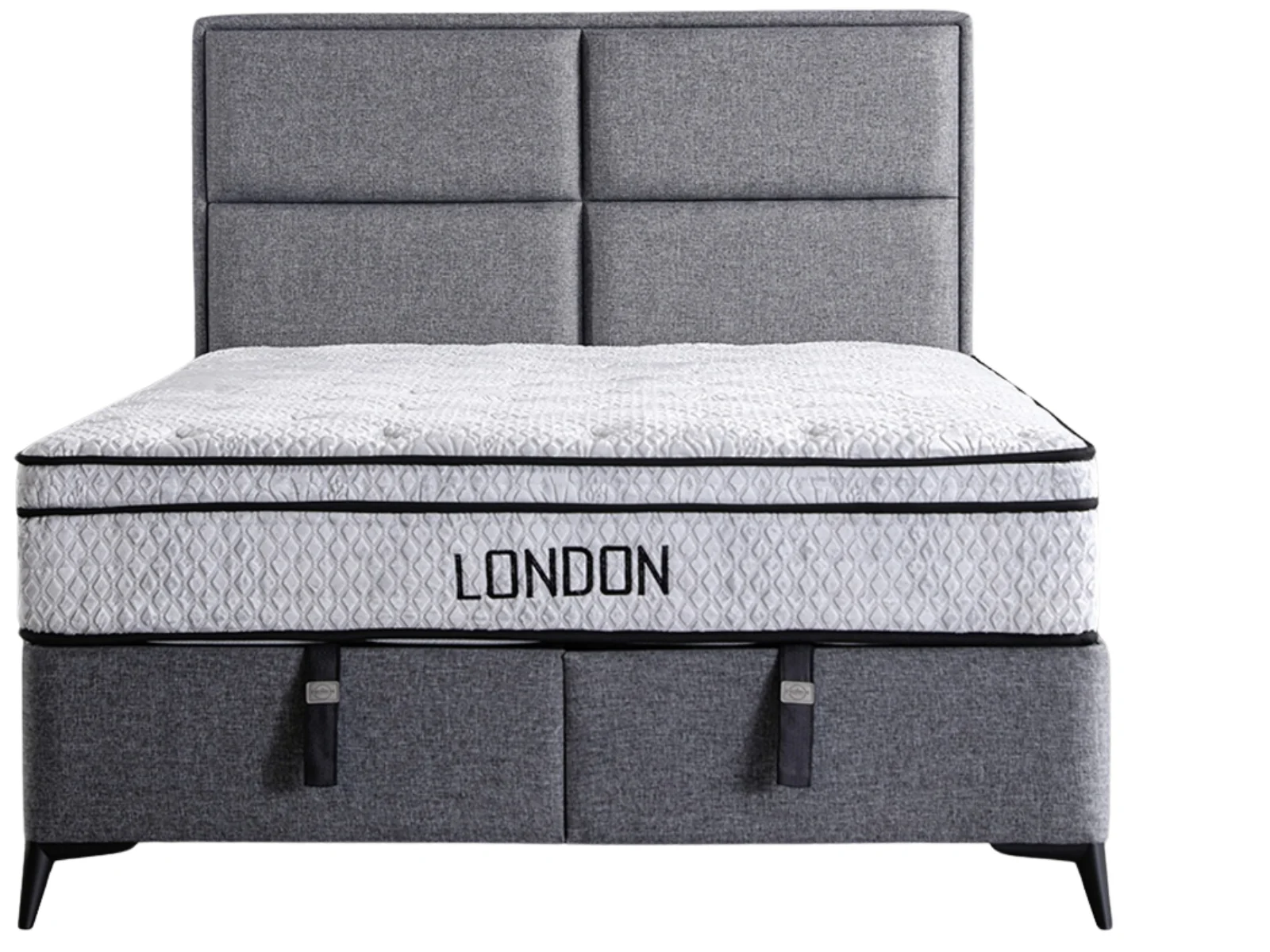 London Grau Bett Set mit Stauraum