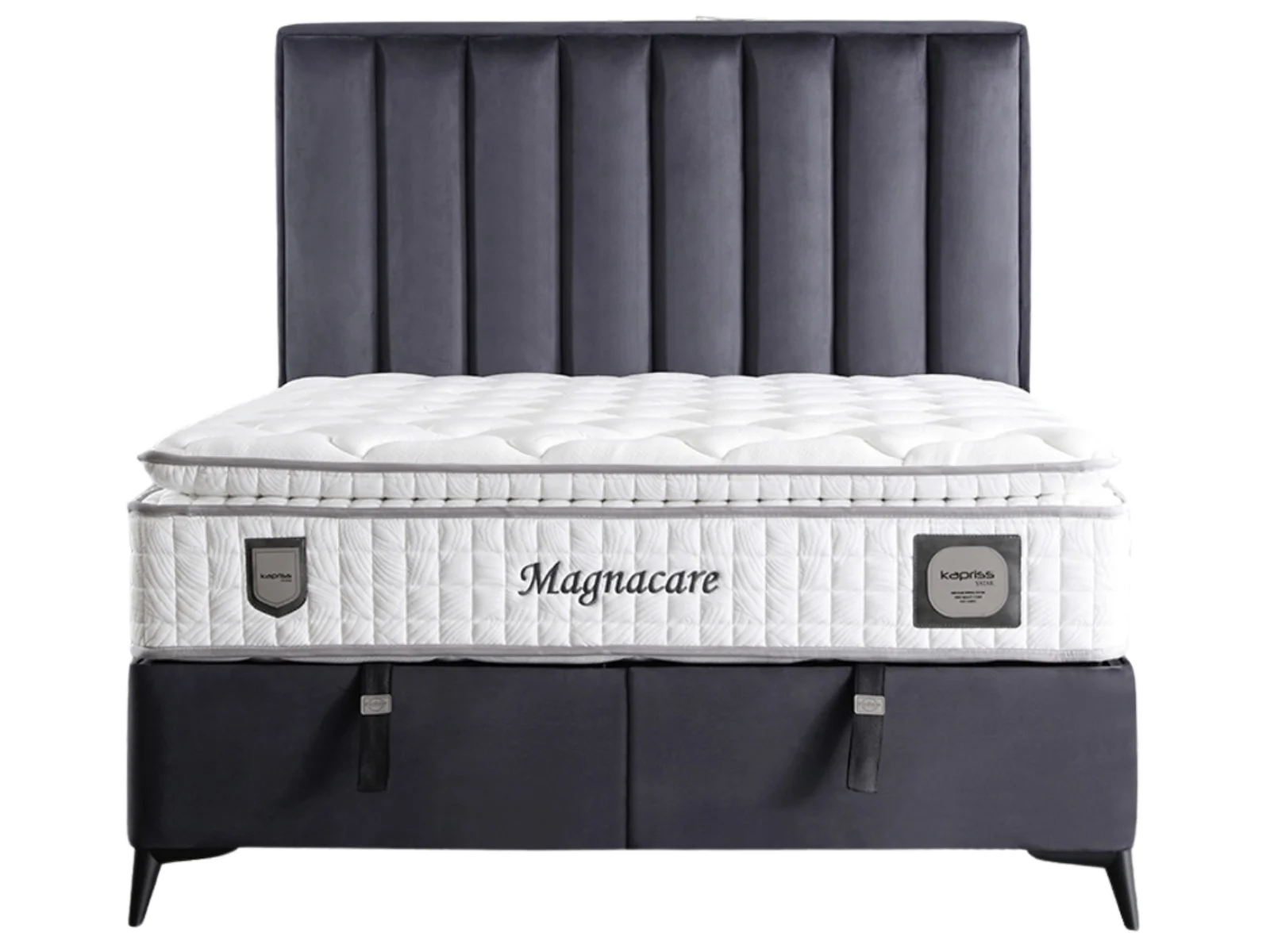 Magnecare Anthrazit Bett Set mit Stauraum