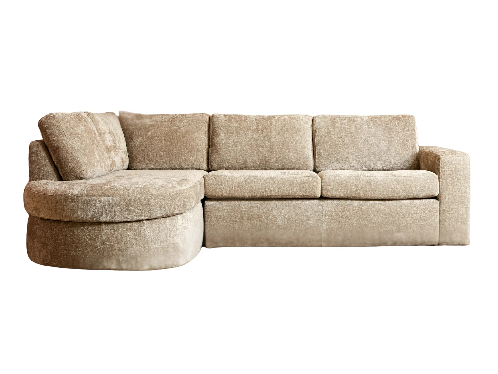Ecksofa Alma Stoff Trenza 8 Beige Polyester links oder rechts 264x192x84 cm