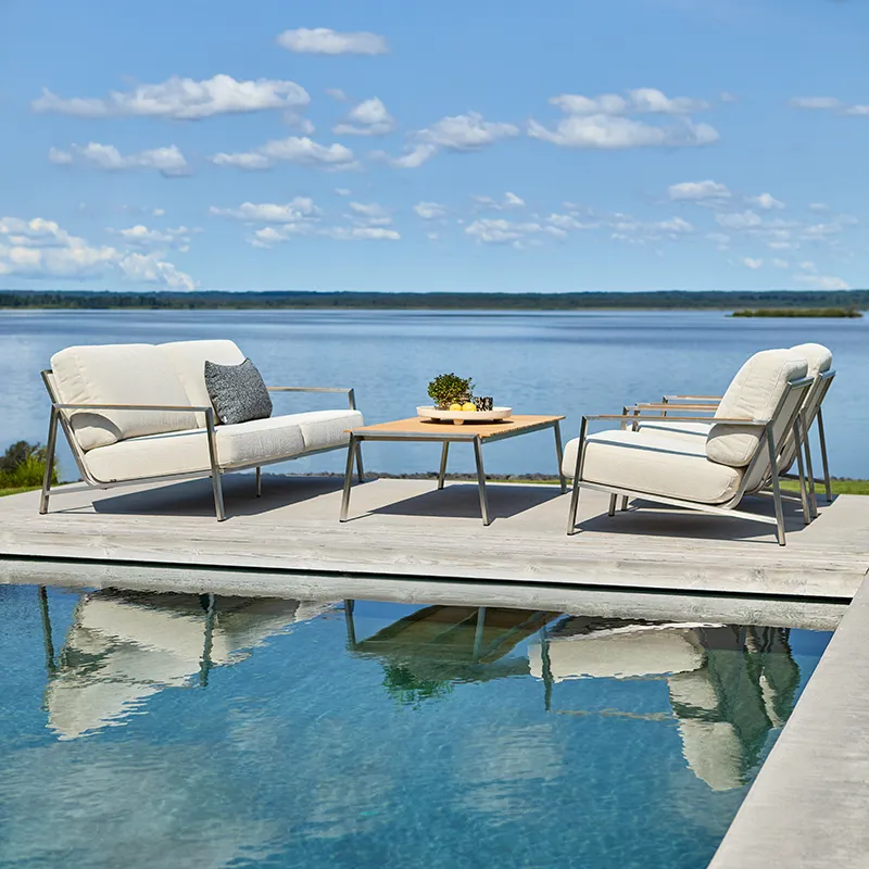 Naos 2,5-sitzer-sofa Stainless steel / Dot beige