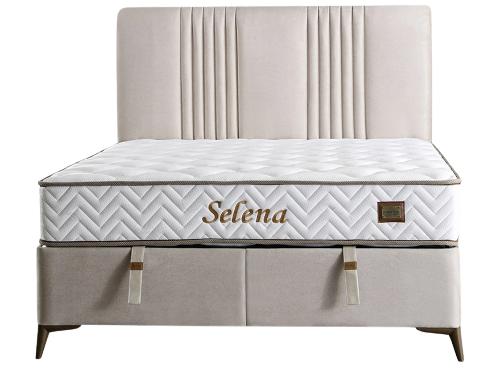 Selena Beige Bett Set mit Stauraum