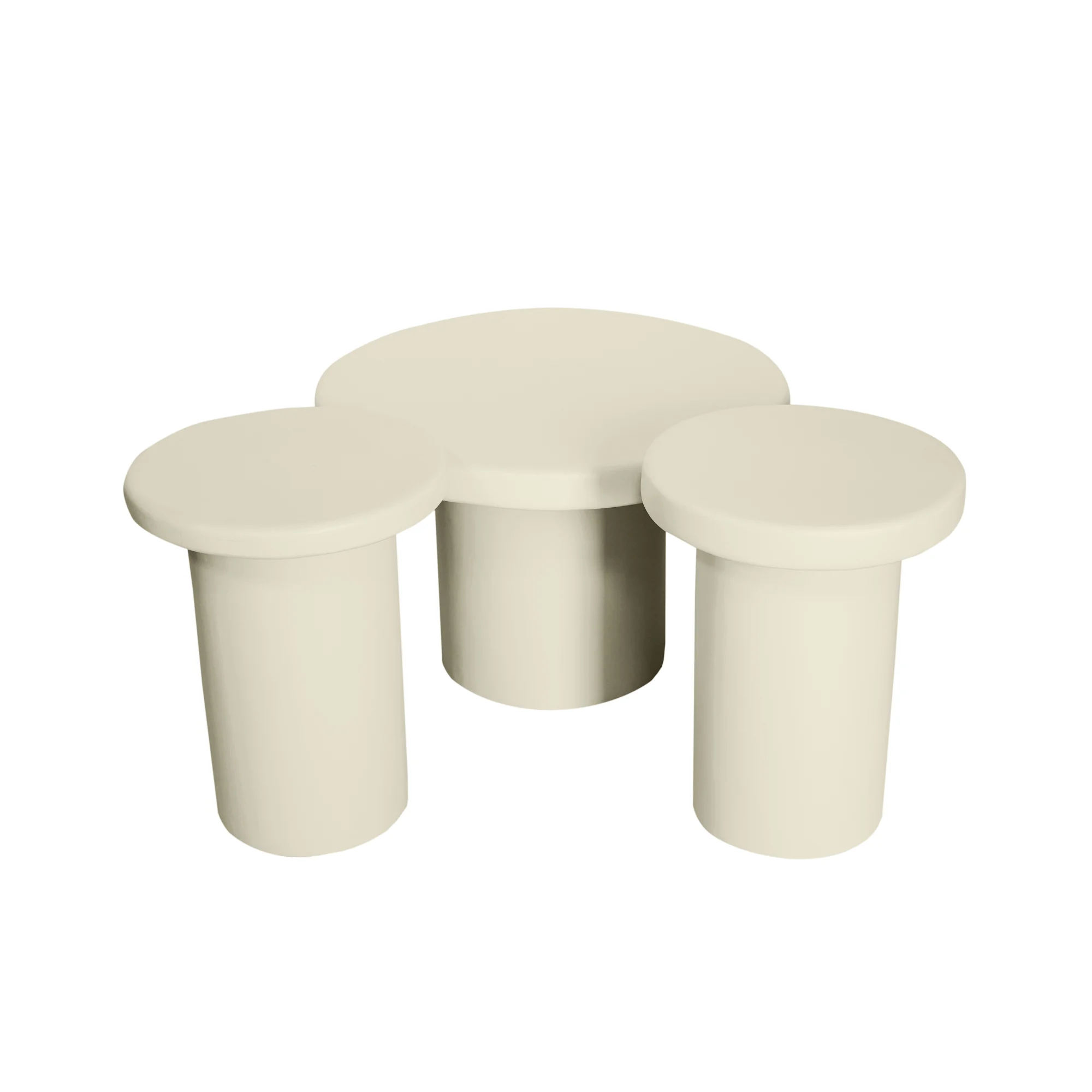 Couchtisch Set Inka Mangoholz Sand 3 teilig 70x70x45 60x60x37 40x40x51 cm