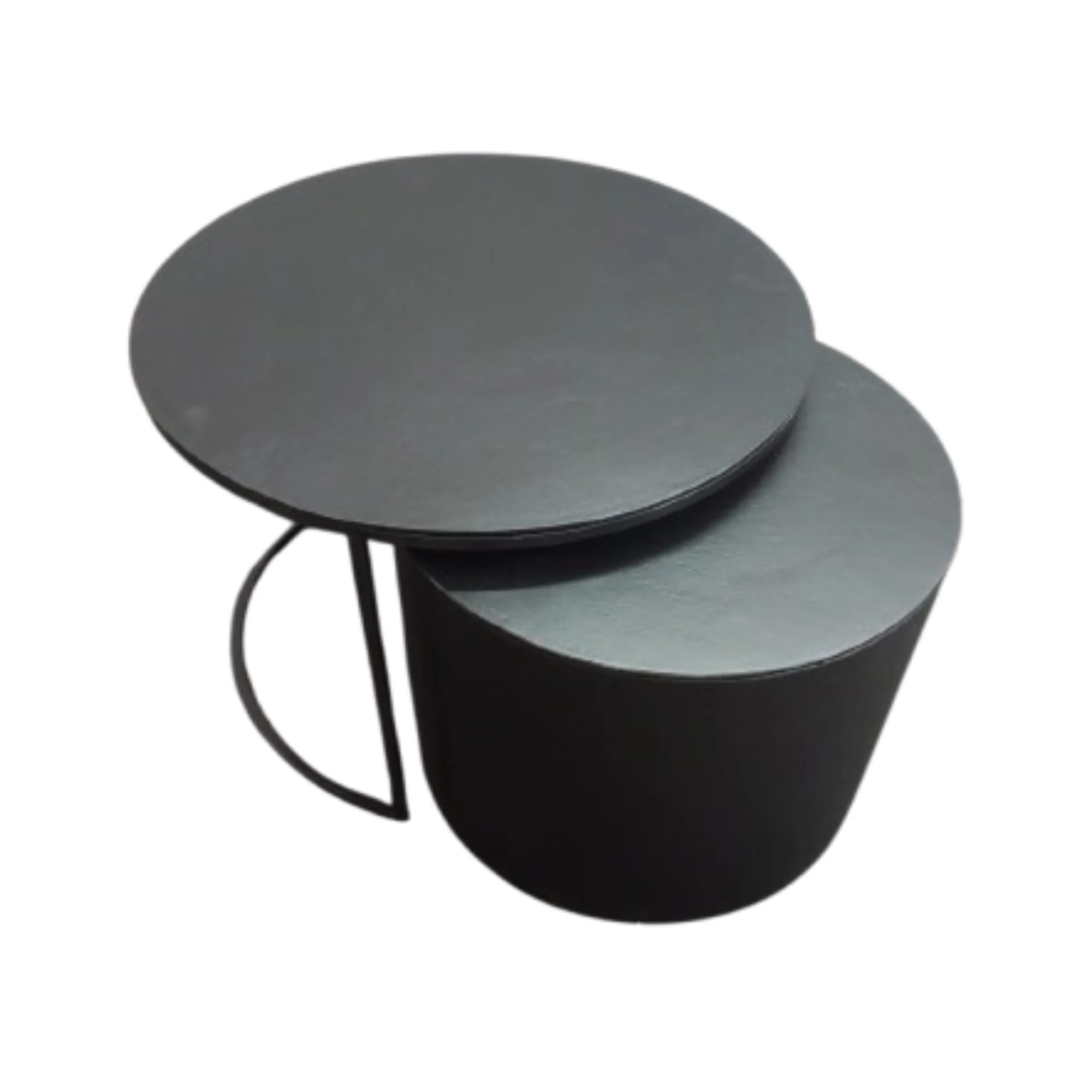 Couchtisch Set Menza Aluminium Schwarz 2 teilig 75x75x45 60x60x40 cm