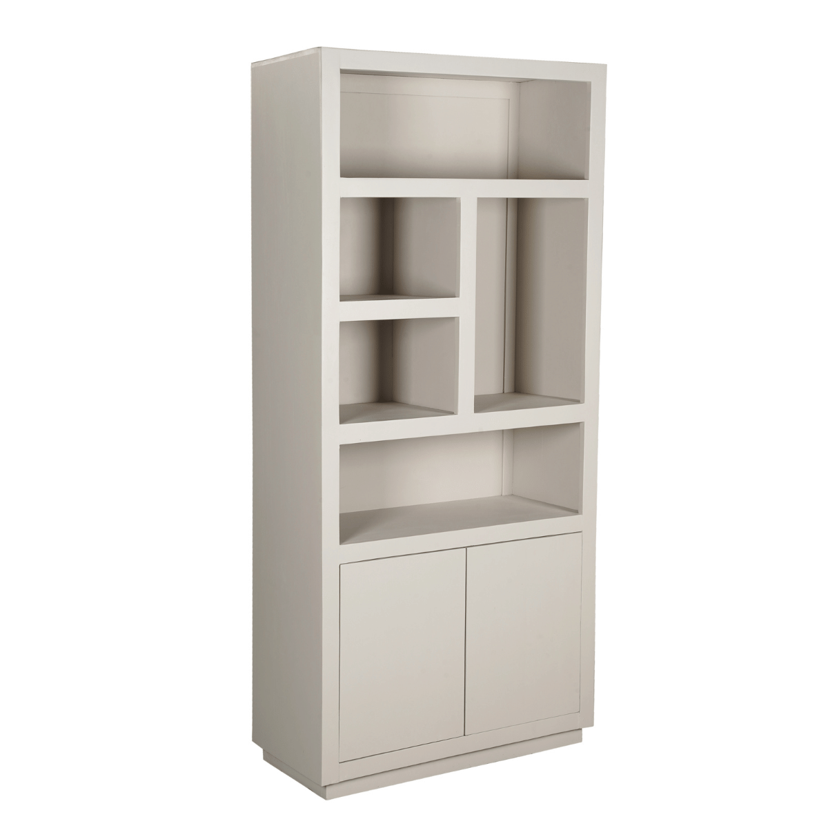 Regal Leuven Mangoholz Sand 90x45x200 cm Push to Open