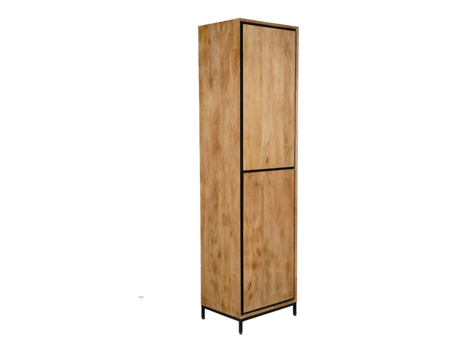 Aufbewahrungsschrank Hardwood Mangoholz Intarsien Metallrahmen schwarz 60x45x220 cm