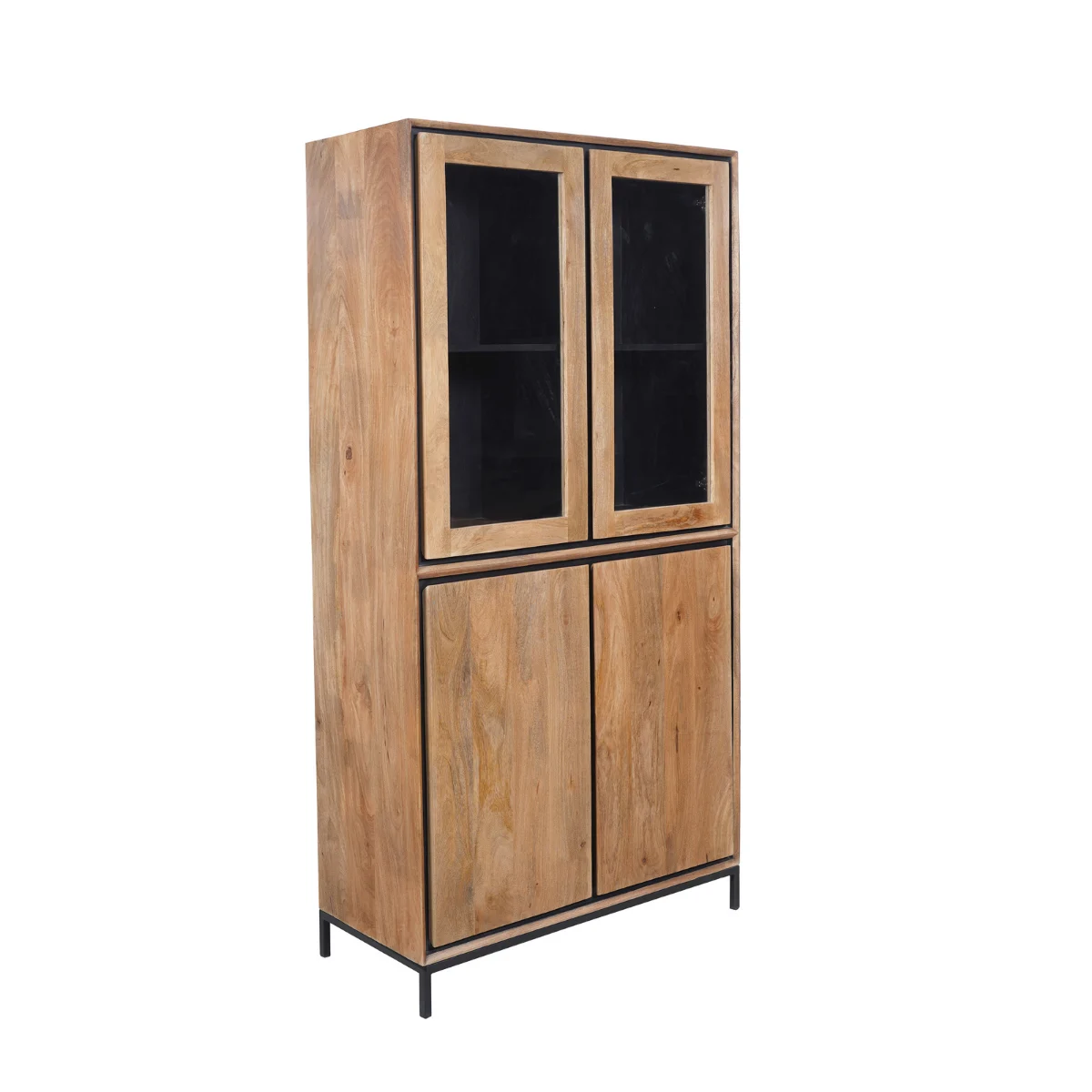 Hardwood Vitrine Mangoholz Natur 100/160 cm