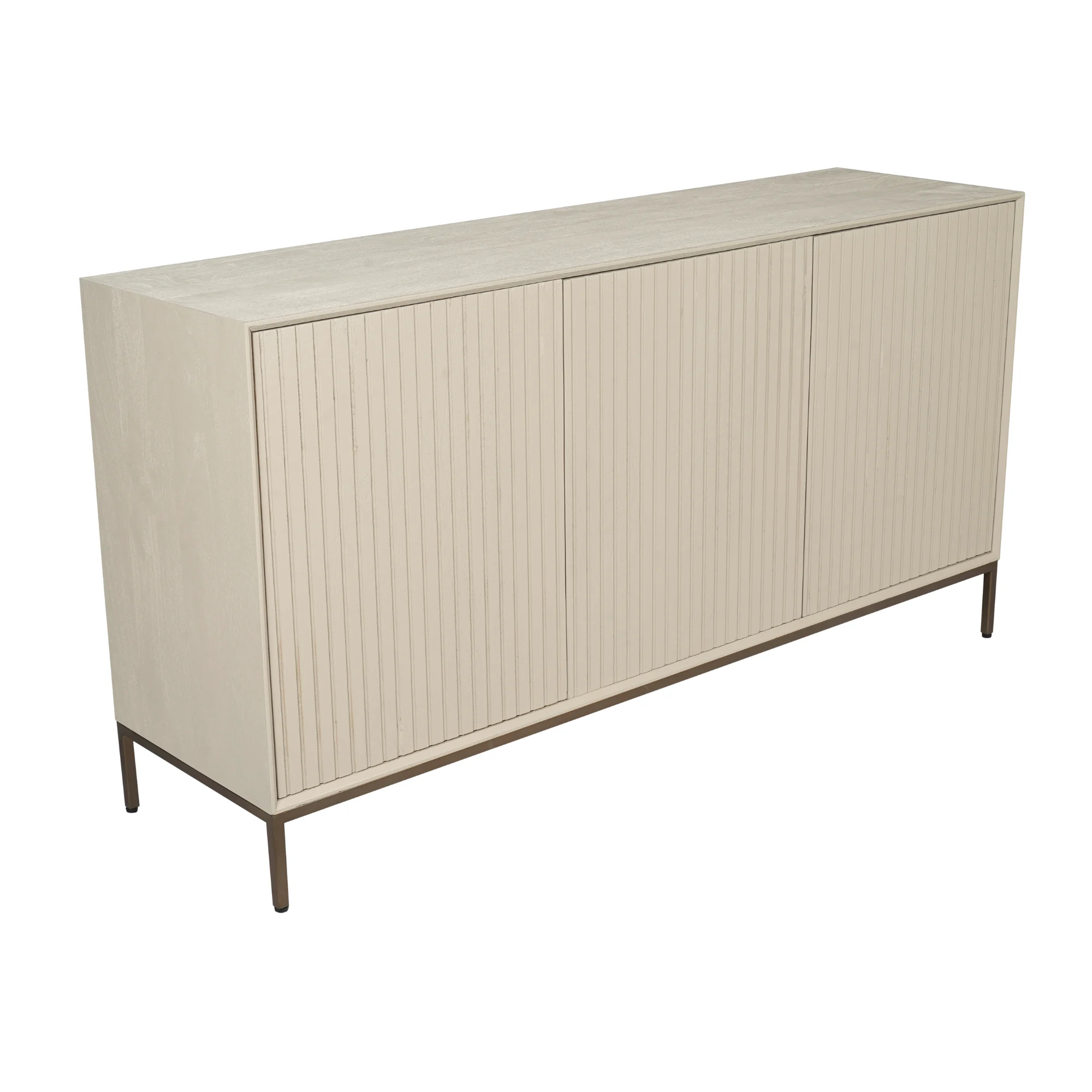Sideboard Dimora Mangoholz Sand sandgestrahlt Lamellenfront Metallrahmen Bronze 165x45x85 210x45x85 cm