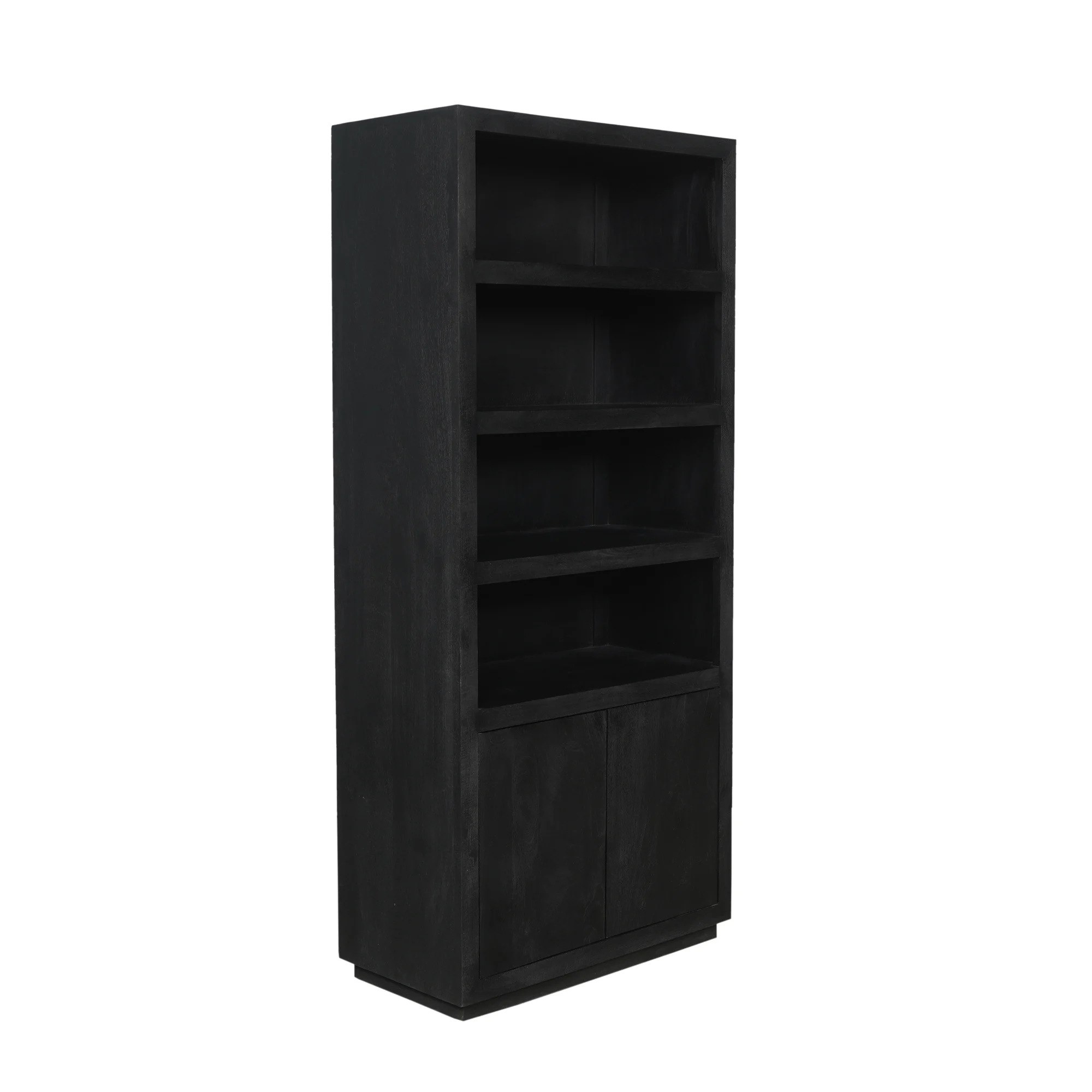 Bücherregal Brussel Mangoholz Schwarz 90 x 45 x 200 cm
