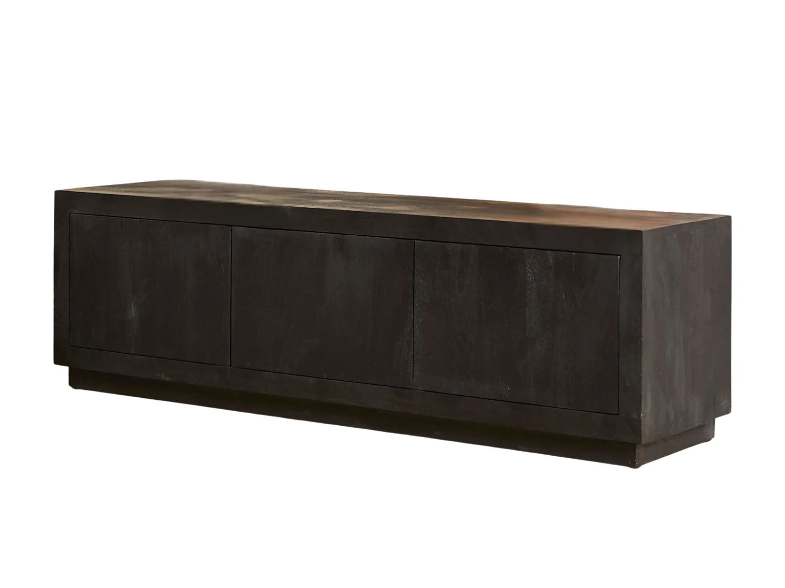 TV Möbel Leuven Schwarz Mangoholz Schwarz 200 x 42 x 46 cm