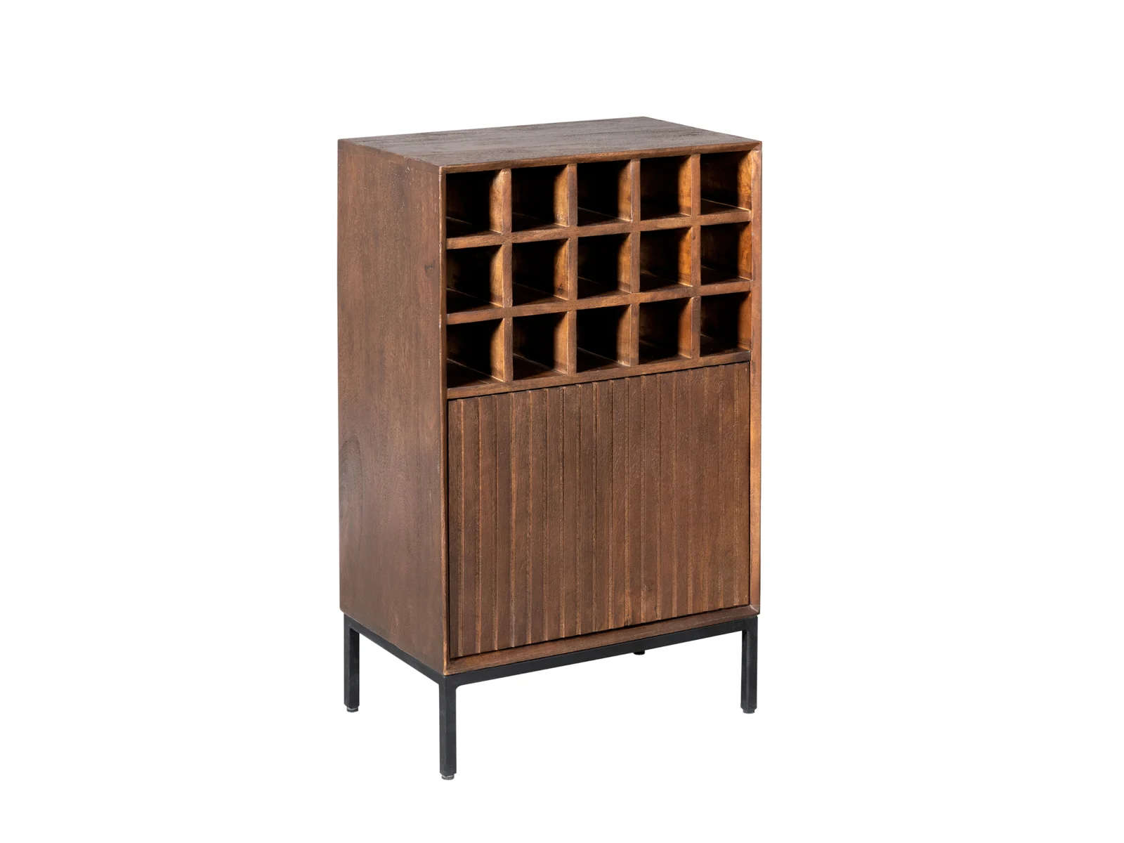 Dimora Weinschrank Mangoholz Braun & Schwarz