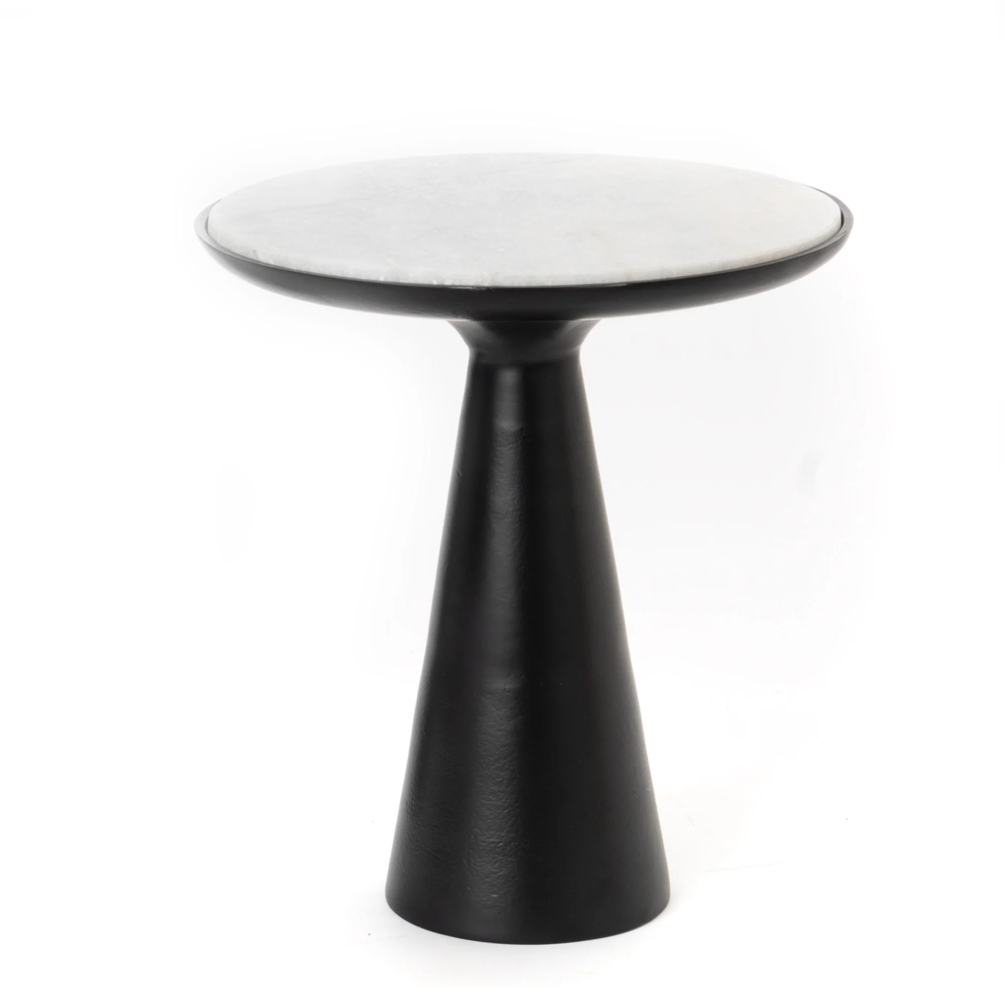 Beistelltisch Sienna Black Marmor Metall Schwarz Naturweiß 46 x 46 x 50 cm
