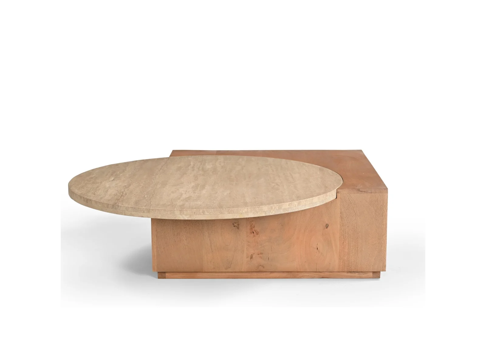 Numa Couchtisch Mangoholz Natur / Travertin