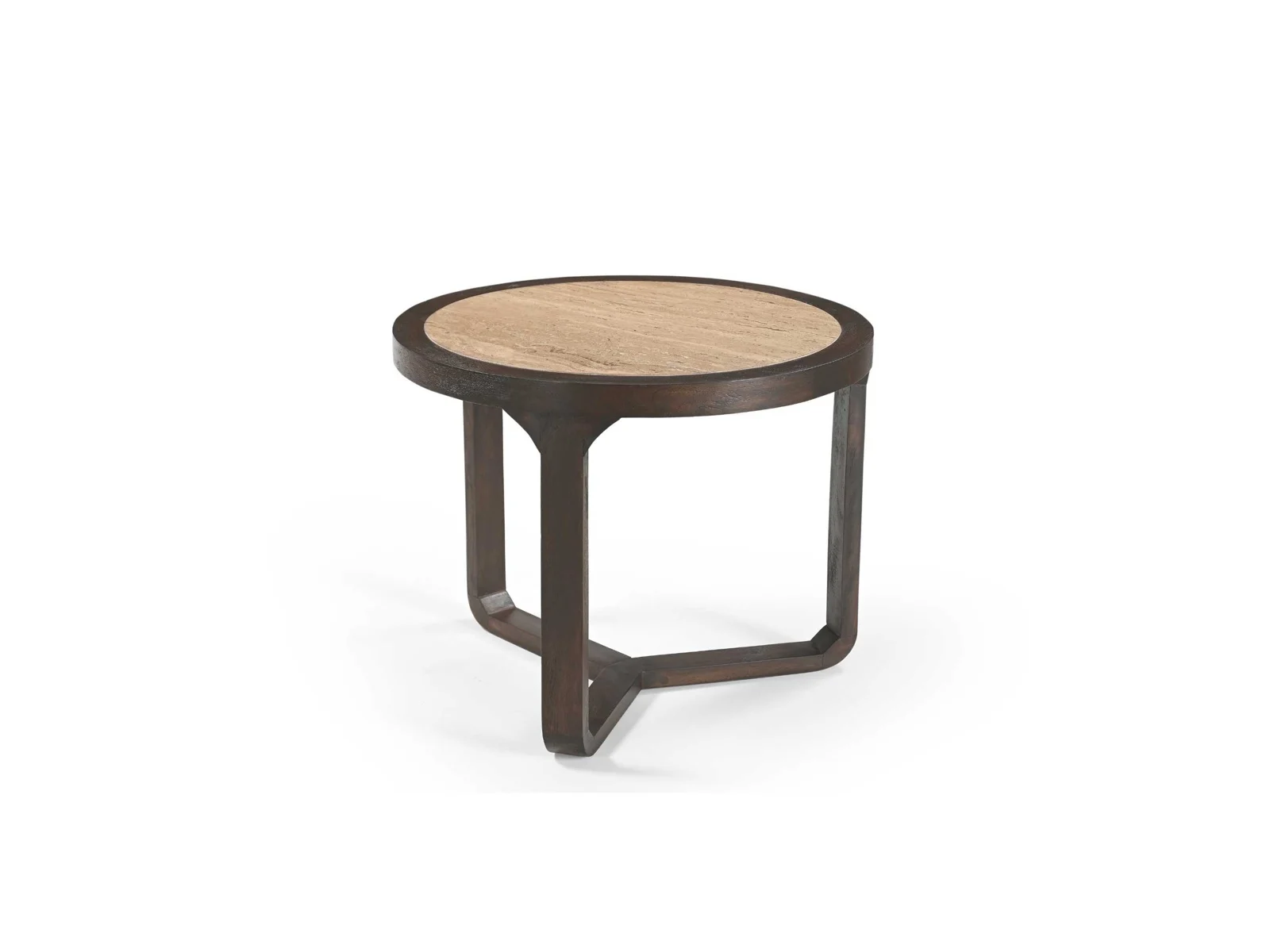 Morris Couchtisch Mangoholz Massiv Braun / Travertin