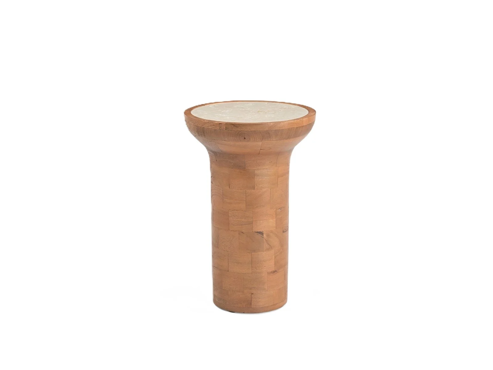Moos Couchtisch Mangoholz & Marmor Braun / Naturstein