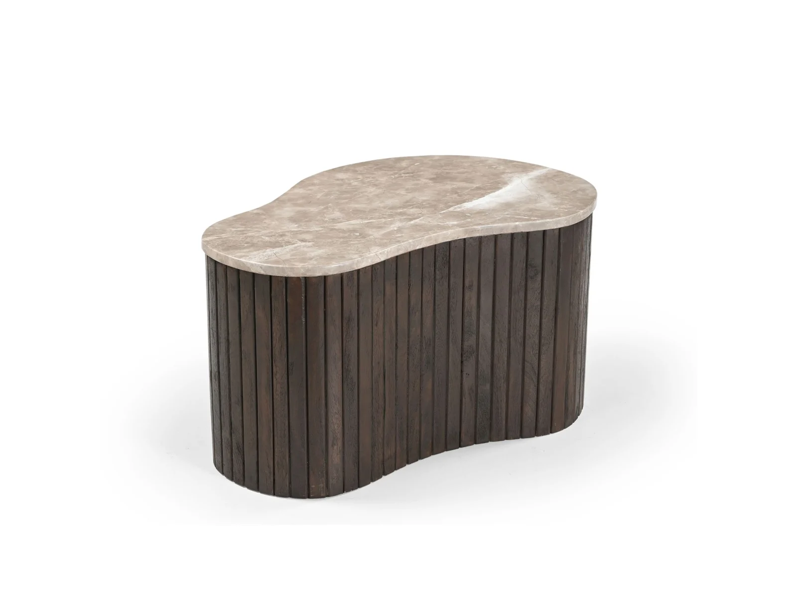Couchtisch Nomi Mangoholz Dunkel Marmor Hell 70 x 50 x 38 84 x 73 x 38 cm