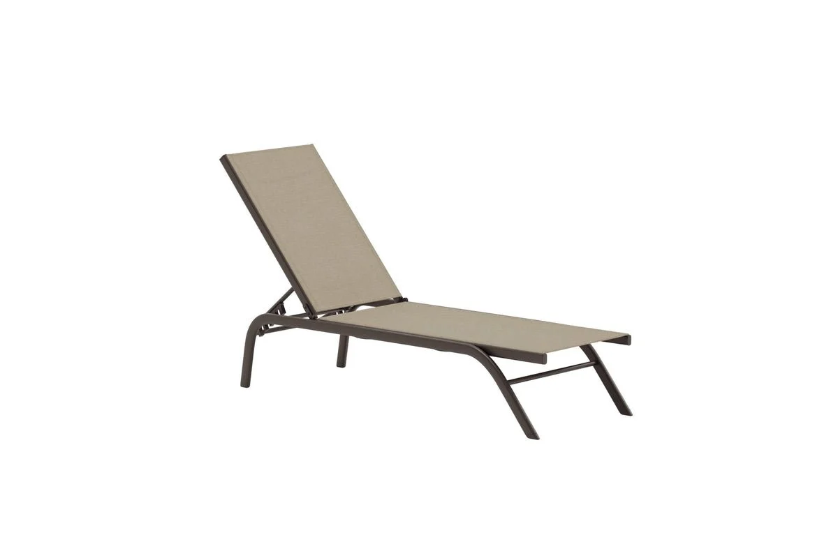 Sonnenliege Lorina - aus Textilene mit Stahlgestell in Beige
