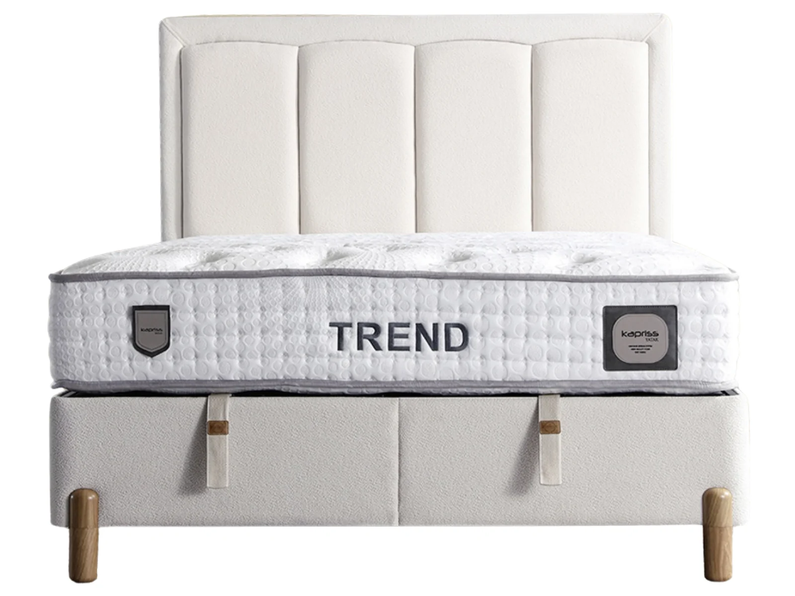 Trend Creme Bett-Set mit Stauraum
