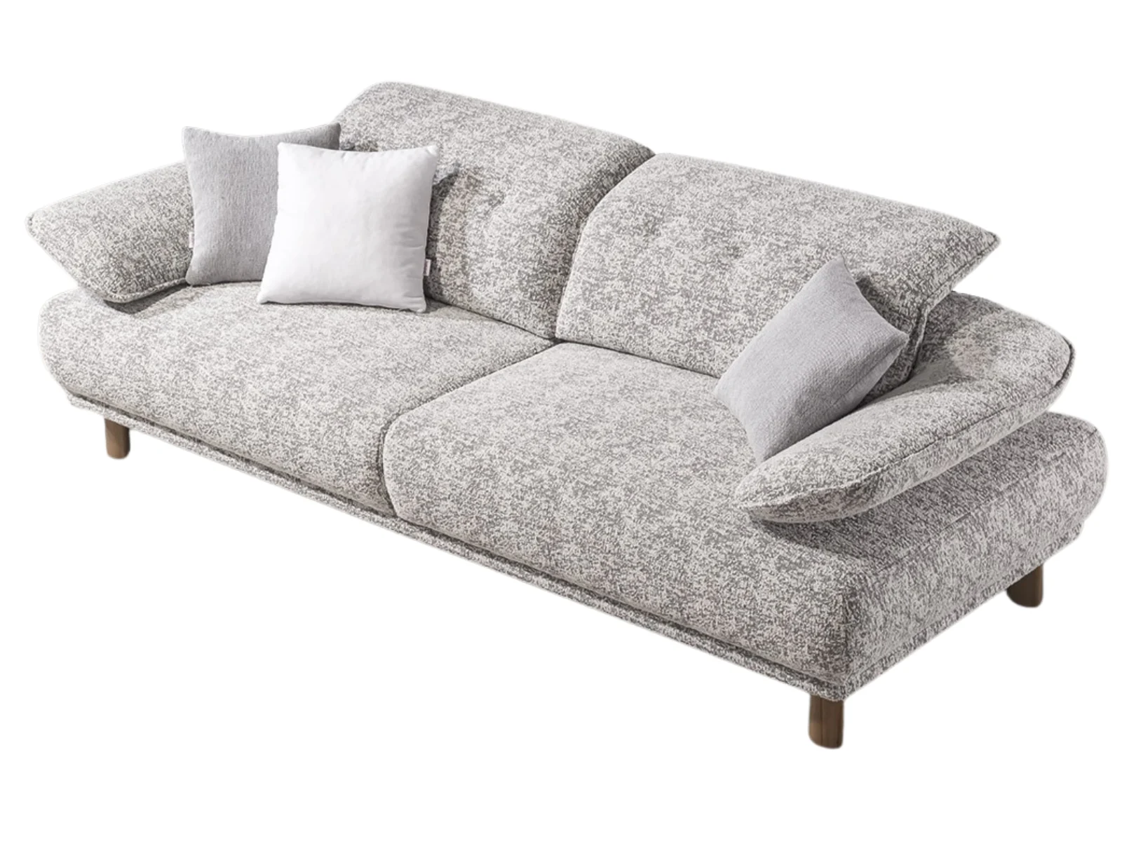 Tokyo 3-Sitzer Sofa – Hellgrau meliert mit Holzfüßen