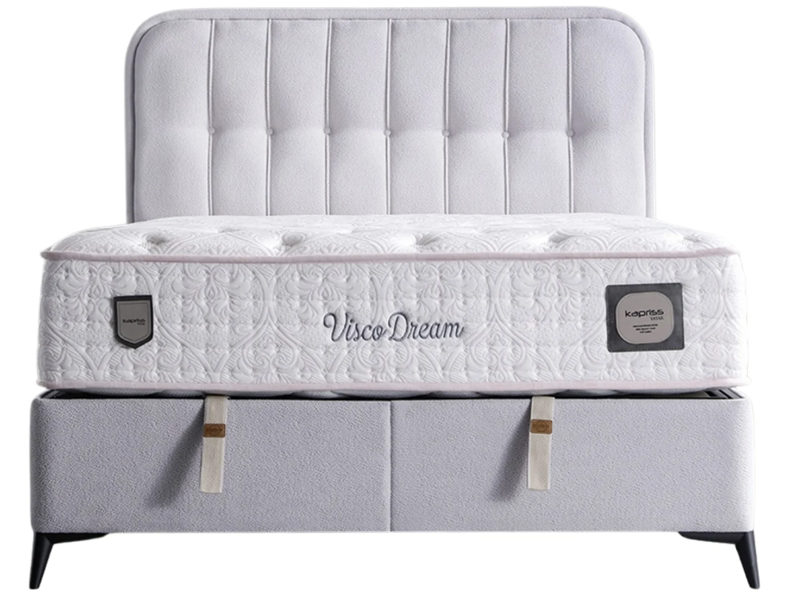 Visco Dream Grau Bett Set mit Stauraum