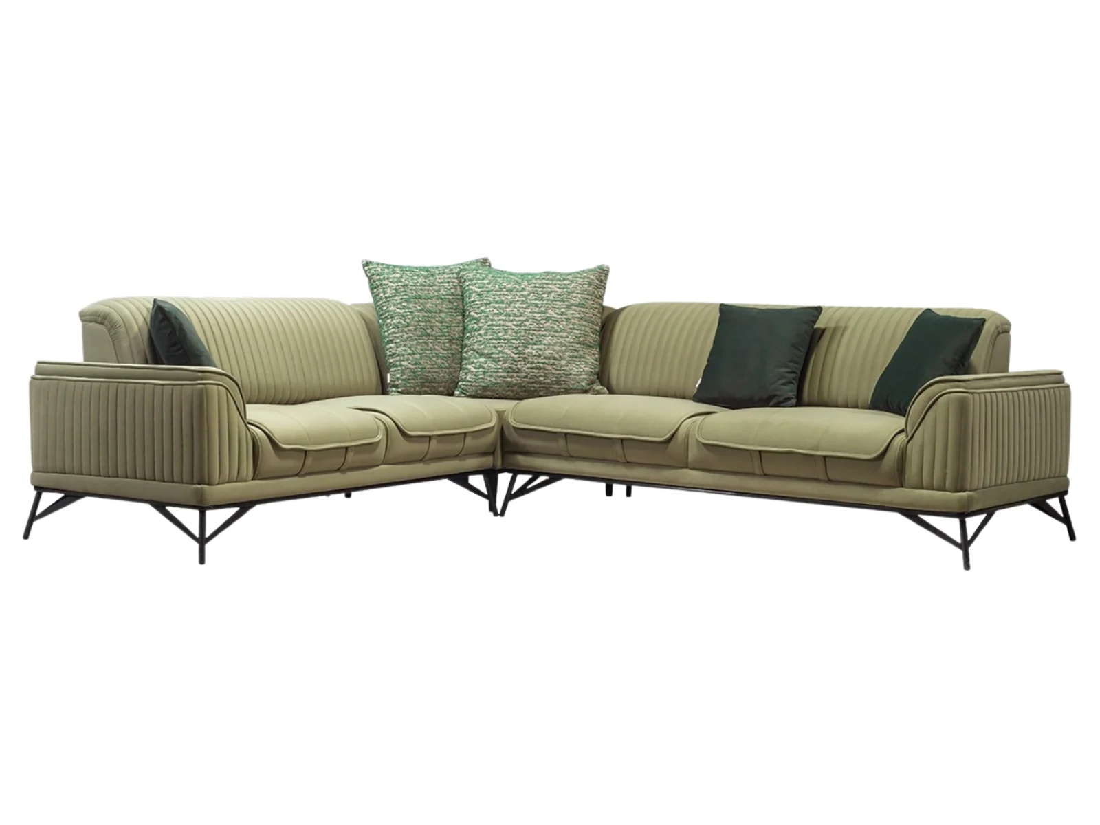 Villa Möbel Magnum Ecksofa olivgrün – umklappbare Rückenlehne, Eleganz & Komfort