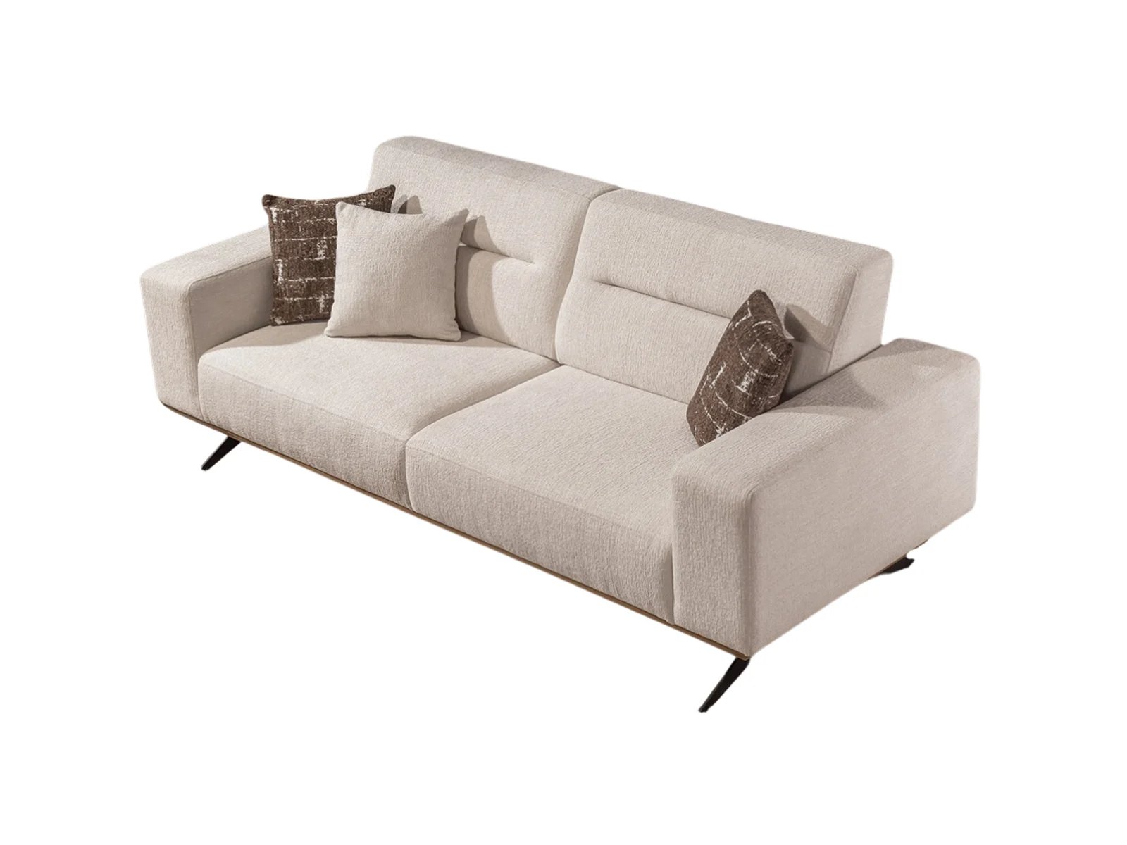 Opera Sofa – Moderne Eleganz in Creme mit schwarzen Metallfüßen