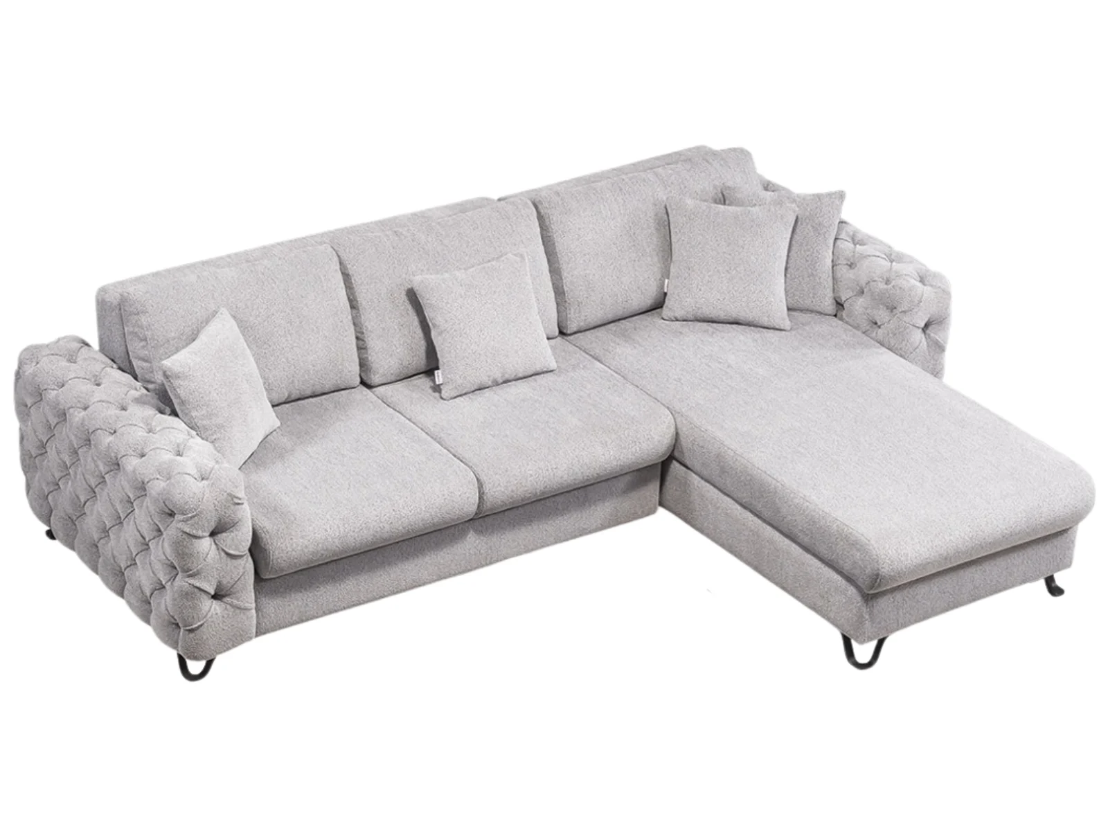 Villa Möbel Villa Ecksofa hellgrau mit Bettfunktion