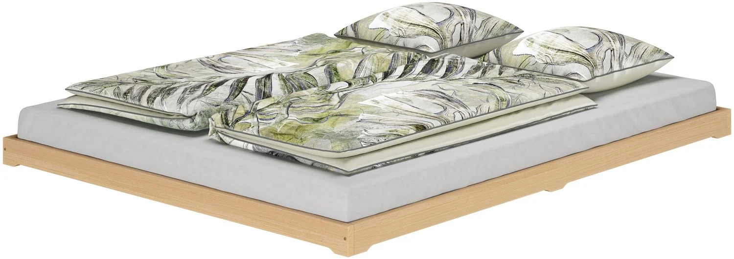 Niederflurbett Bodenbett Studentenbett Teenagerbett 200x200 Buche Massivholz V-60.66-20ohne Zubehör