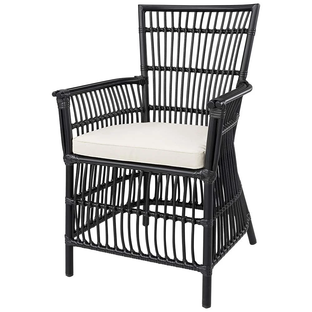 Sessel Modest Schwarz Kunst-Rattan