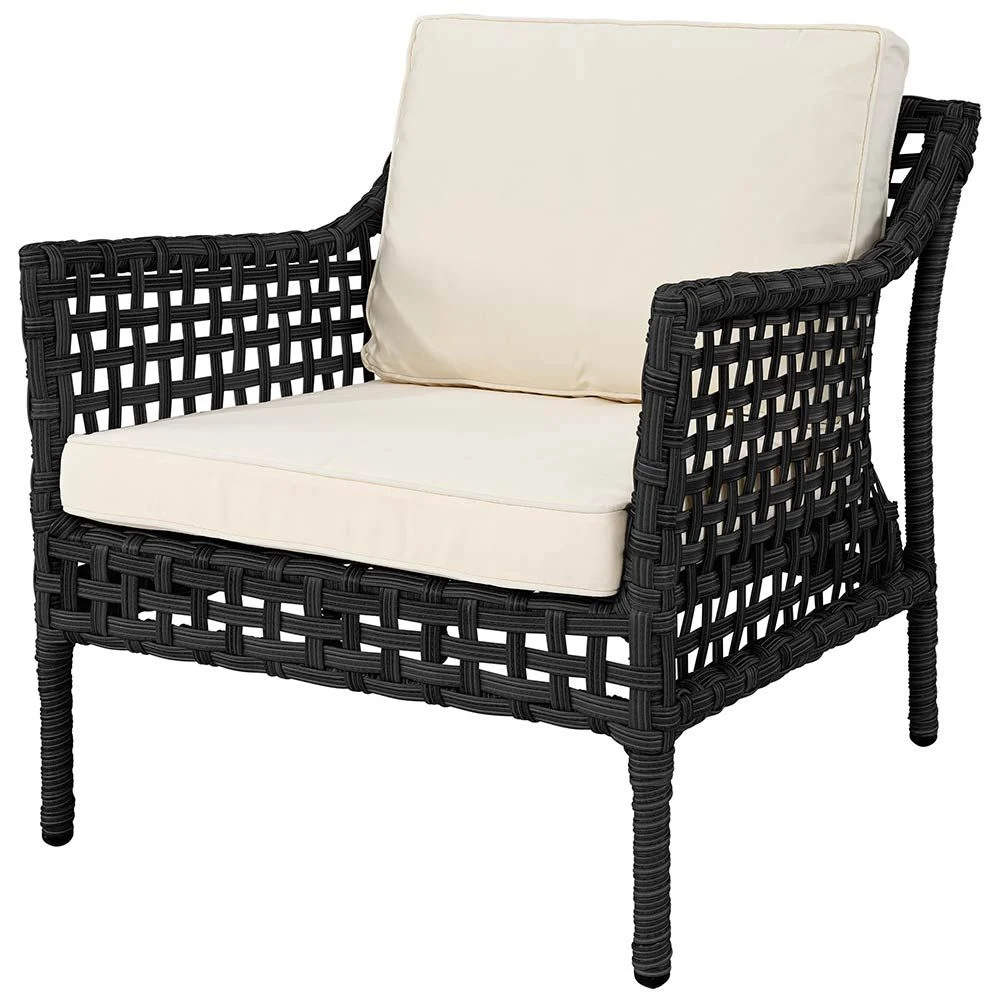 Sessel Santa Monica Schwarz Kunst Rattan exkl. Kissen