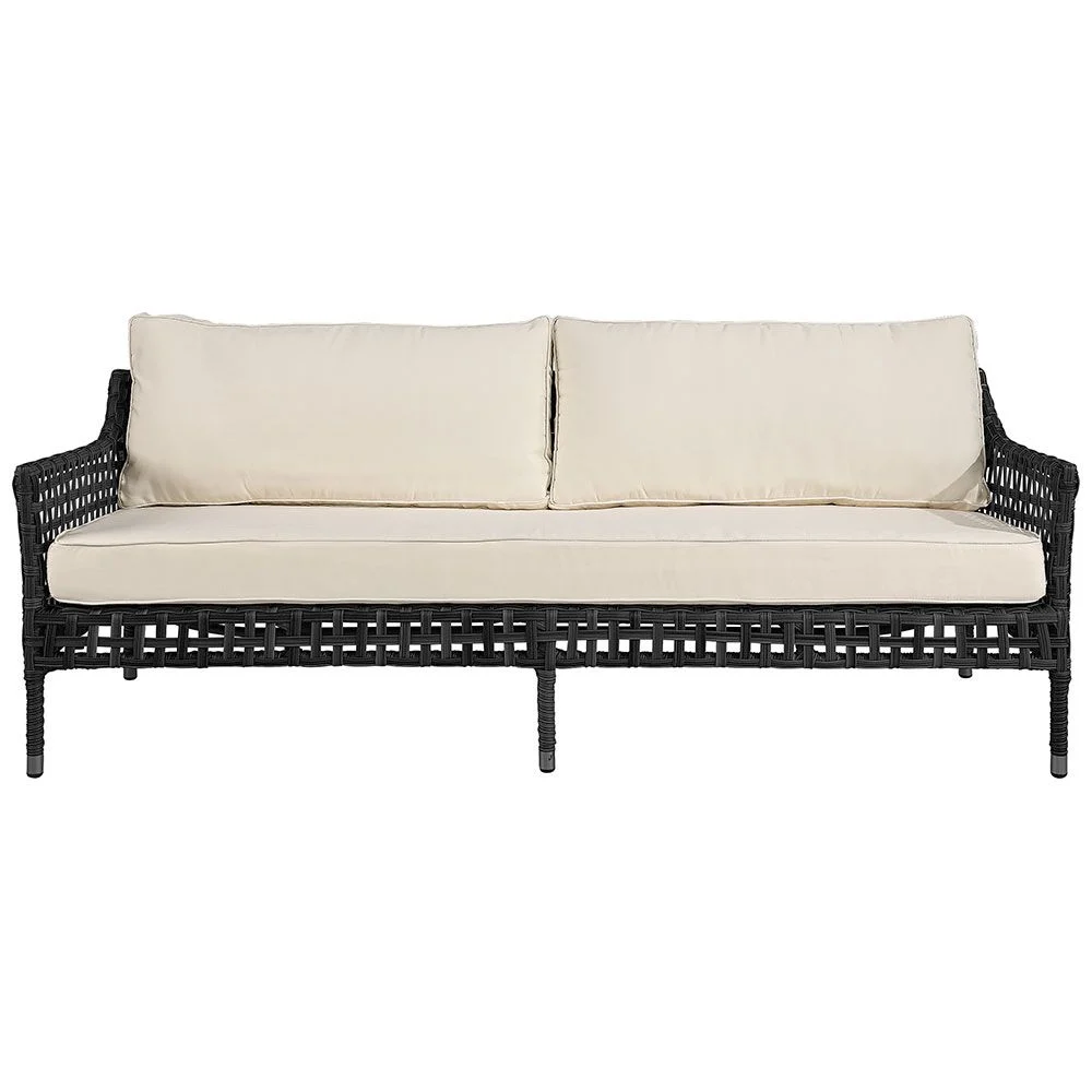 Santa Monica Sofa Schwarz Rattan exkl. Kissen