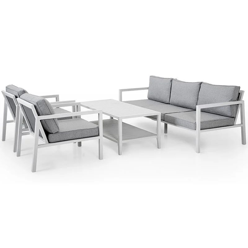 Belfort Sofagruppe weiß/grau