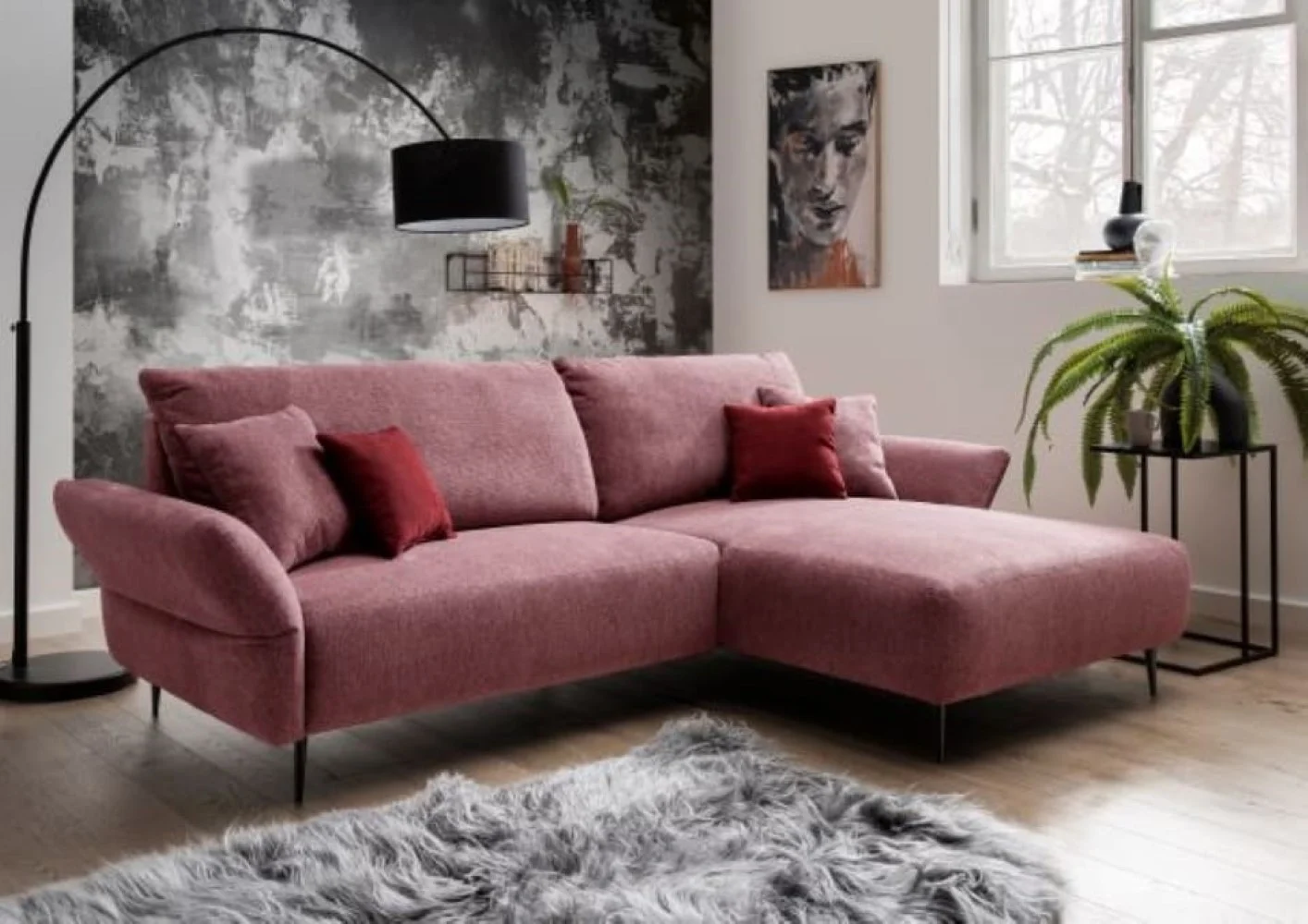 Ecksofa Vardo von Benformato: Stilvolle Eleganz in Mikrofaser mit verstellbaren Armlehnen und beidseitiger Montage, erhältlich in 5 Farben