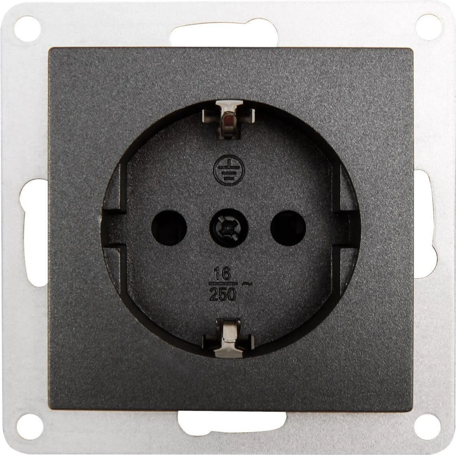 Schutzkontakt-Steckdose McPower ''Flair'', 250V~/16A, Klemmanschluss, anthrazit