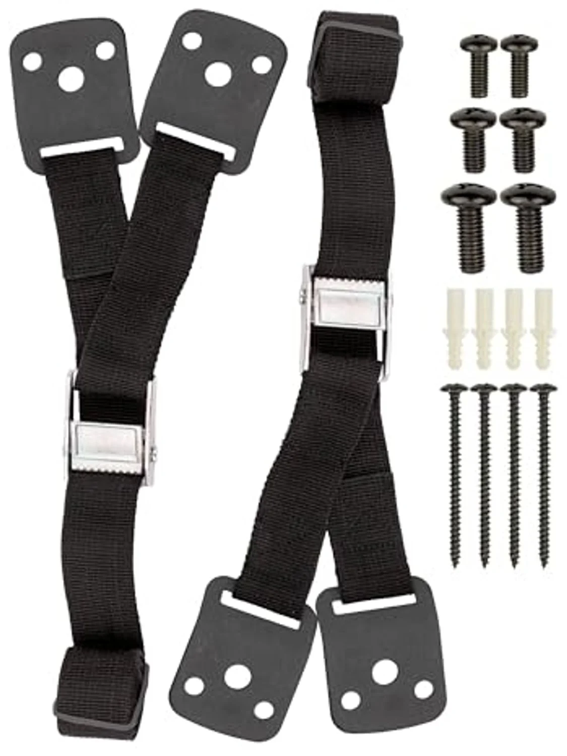 Kippsicherung für Fernseher, Regal und Schrank, 2 Pack, zum Schrauben, einfach zu aktivieren/deaktivieren, für Kleinkinder und Haustiere, inkl. Dübel und Schrauben, Kippschutz für Fernseher und Möbel