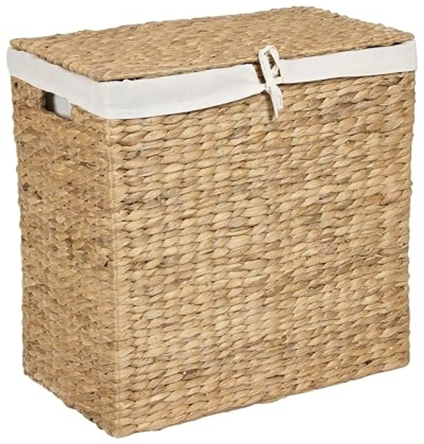 Korb mit Deckel Wasserhyazinthe naturfarben 50 x 30 cm LANGSON